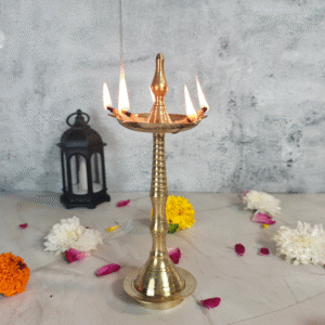 6-Inch Traditional Brass Diya – Handcrafted Oil Diya for Pooja, Festivals & Home Decor