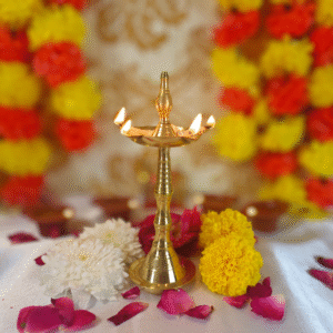 5-Inch Traditional Brass Diya – Handcrafted Oil Diya for Pooja, Festivals & Home Decor